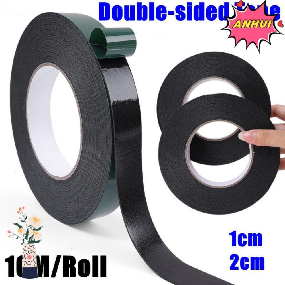 ANHUI 10M / Cuộn Băng Hai Mặt, Dải Bọt Biển Xanh Phim Đen PE Foam Tape, Chiều Rộng 10 / 20mm Băng Cố