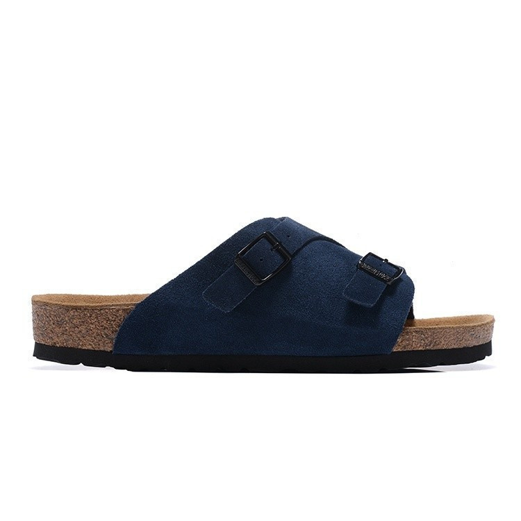 [Mới] Dép đi biển Birkenstock 827 Da lộn, Dép Cork cổ điển, Nam và Nữ, Xanh hải quân 34-46 mhj