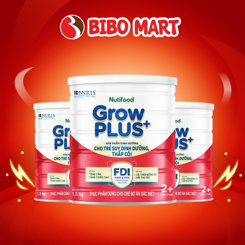 Sữa GrowPLUS+ Đỏ 2+ Cho Bé Trên 2 Tuổi Lon 850g Hỗ Trợ Tiêu Hóa Tốt Đề Kháng Khỏe - Bibo Mart