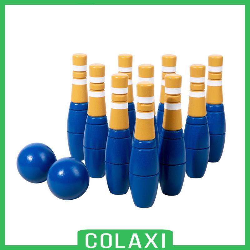 Bộ Bowling Bằng Gỗ Bowling Trò Chơi Đạo Cụ Trò Chơi Gia Đình Chống Đỡ Đồ Chơi Tương Tác Bằng Gỗ