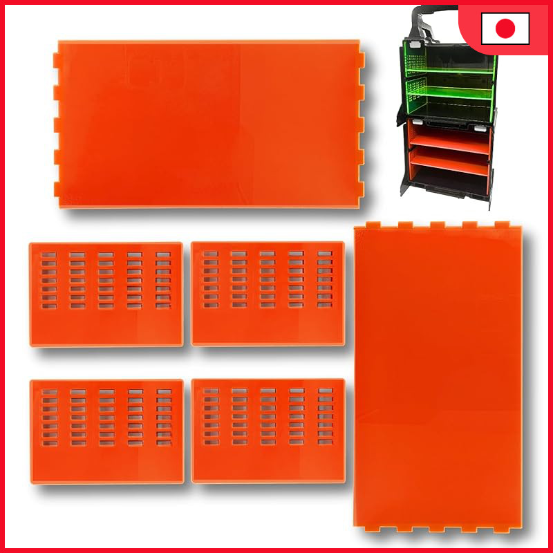 TAGATORON Portable Pit Organizer - 3-Tier Divider for Mini 4WD Storage (Clear Green, Clear Orange, C