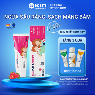Kem Đánh Răng Kin Trẻ Em Fluor Kin Junior Vị Dâu, Ngừa Sâu Răng, Mảng Bám Cho Trẻ Từ 6-12 Tuổi 75ml