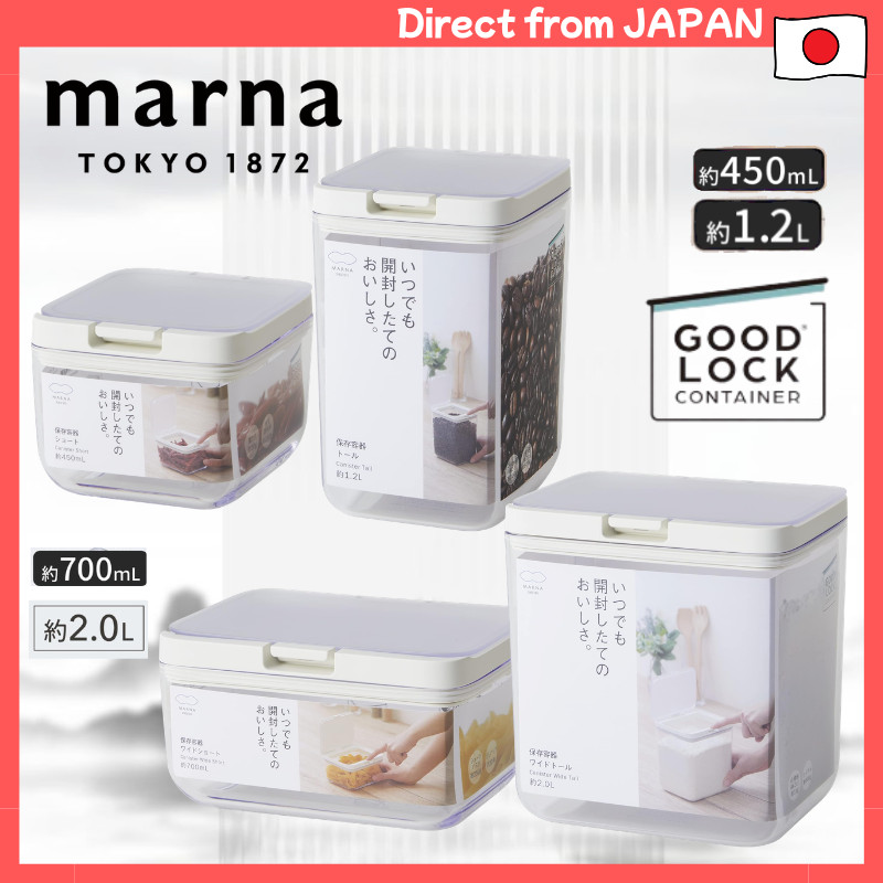 Marna Good Lock Container - Clear and White Plastic Storage for Kitchen (Moisture-Proof Food and Sea