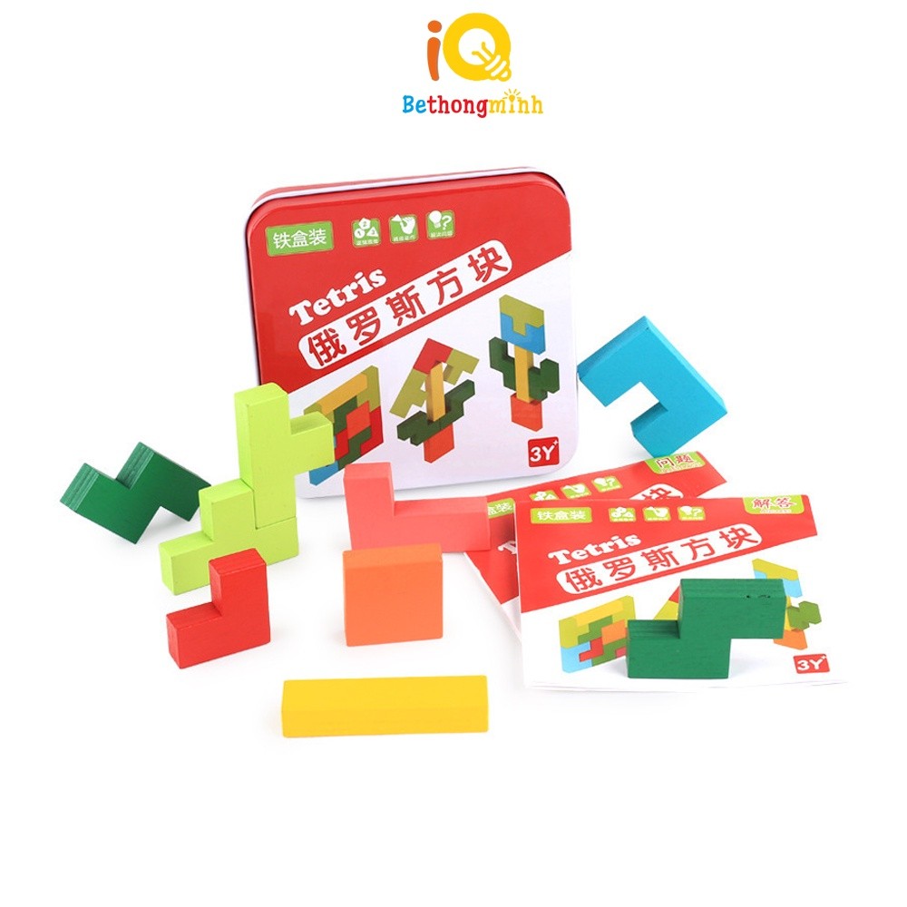 Đồ chơi xếp hình pento lắp ghép cho bé bằng gỗ có hộp đựng