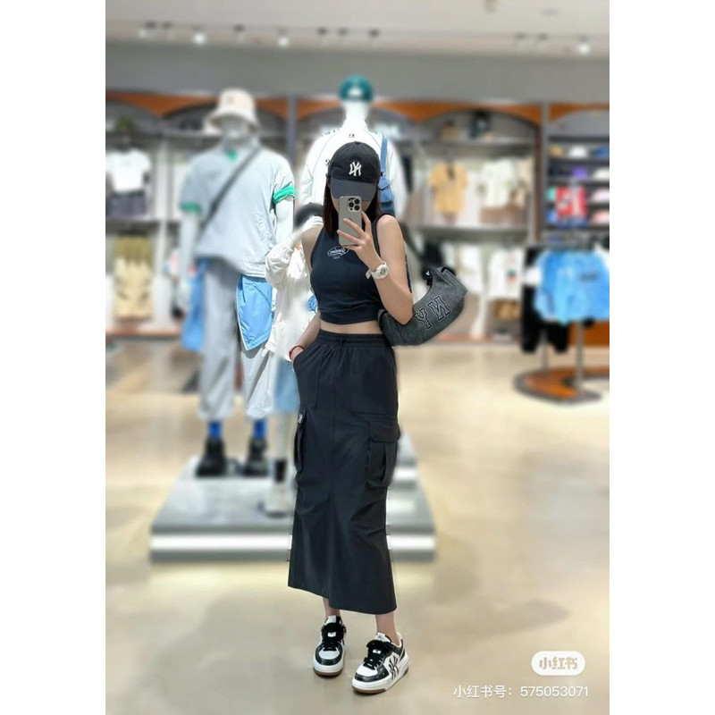 [ Hoả tốc ] 3fskb0253-Chân váy dài MLB Chính Hãng Ss2025