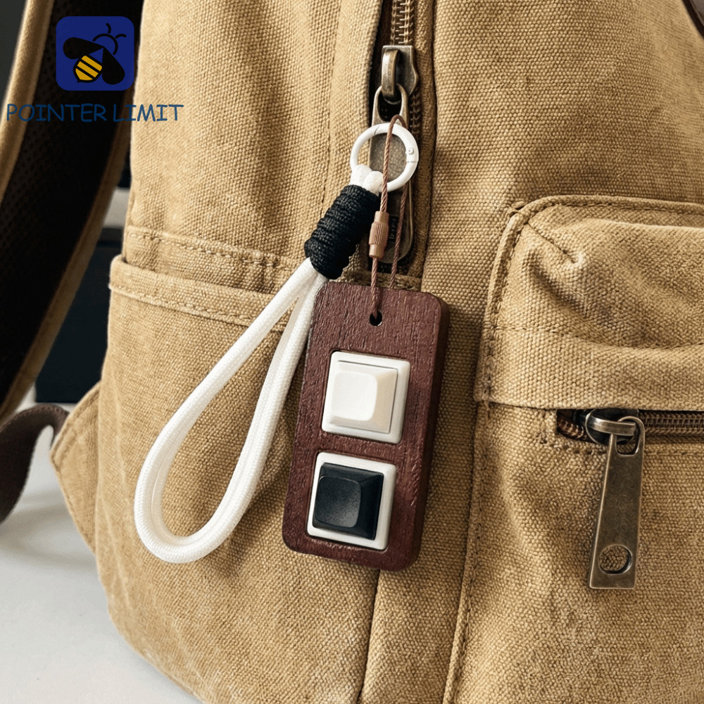 POINTER LIMIT Móc khóa Fidget bằng gỗ, Chất liệu bằng gỗ Nút nhấn Mặt dây chuyền giảm căng thẳng, Bá