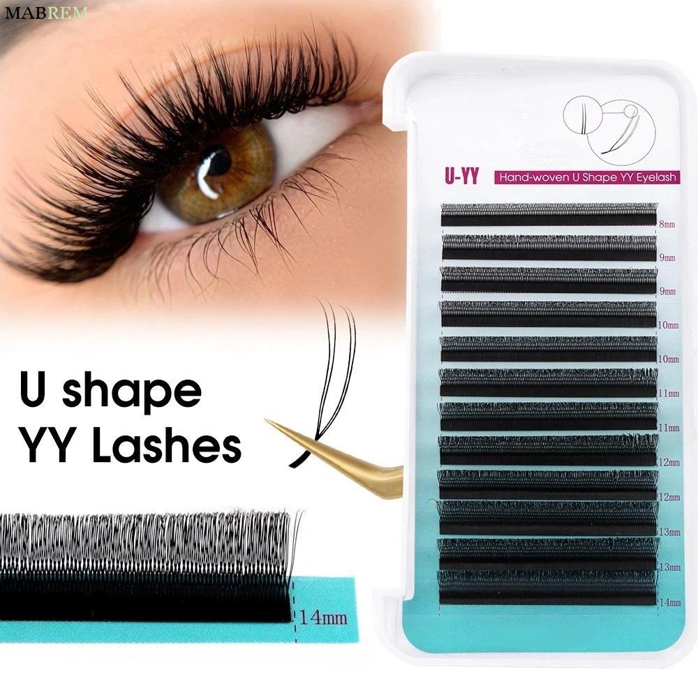MABREM U Shape YY Lashes, Wispy Design 2D Effect Lông mi giả, Hot Natural Curl Black C Curl Eyelash 
