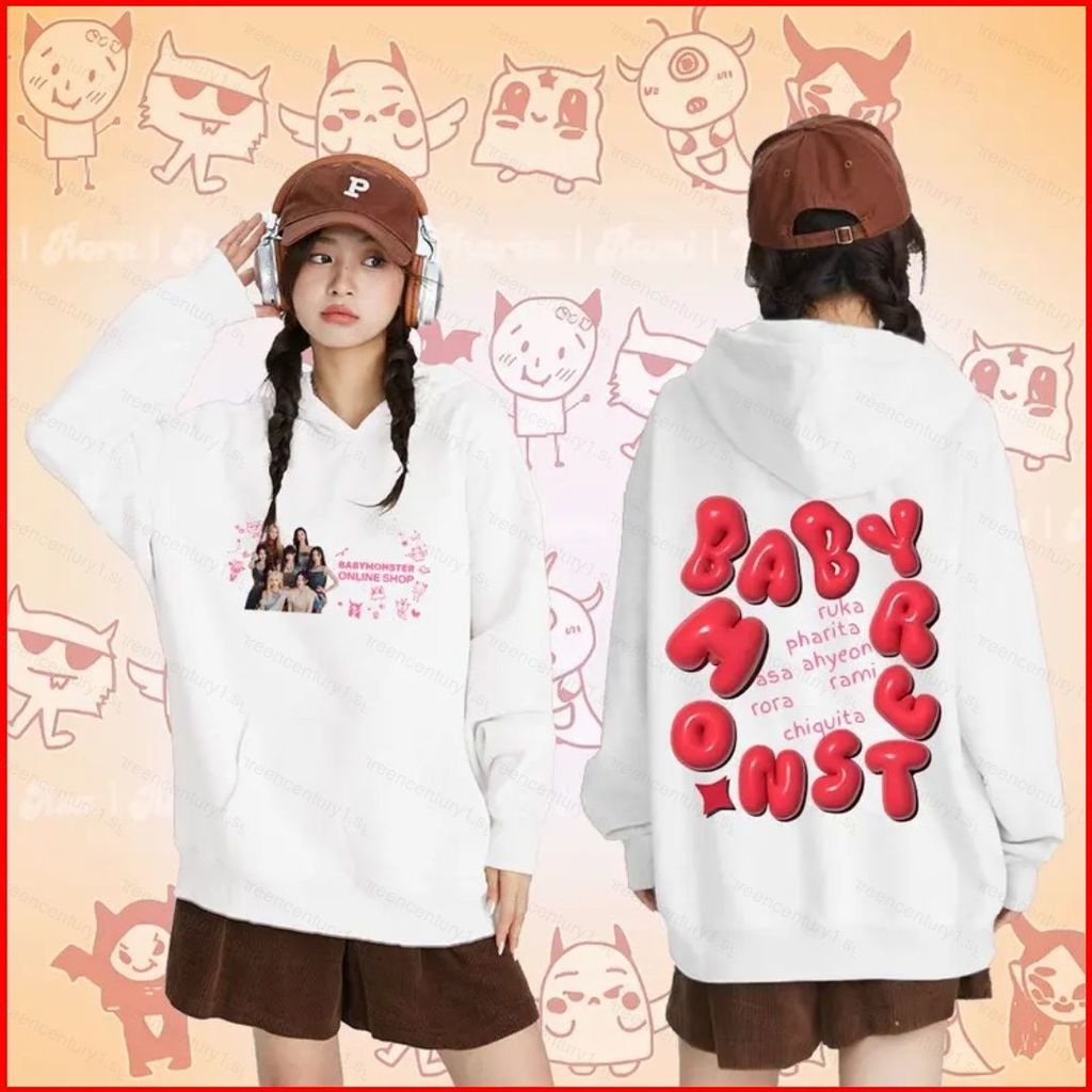 Áo hoodie BabyMonster Rami Ahyeon Rora Asa, phù hợp unisex