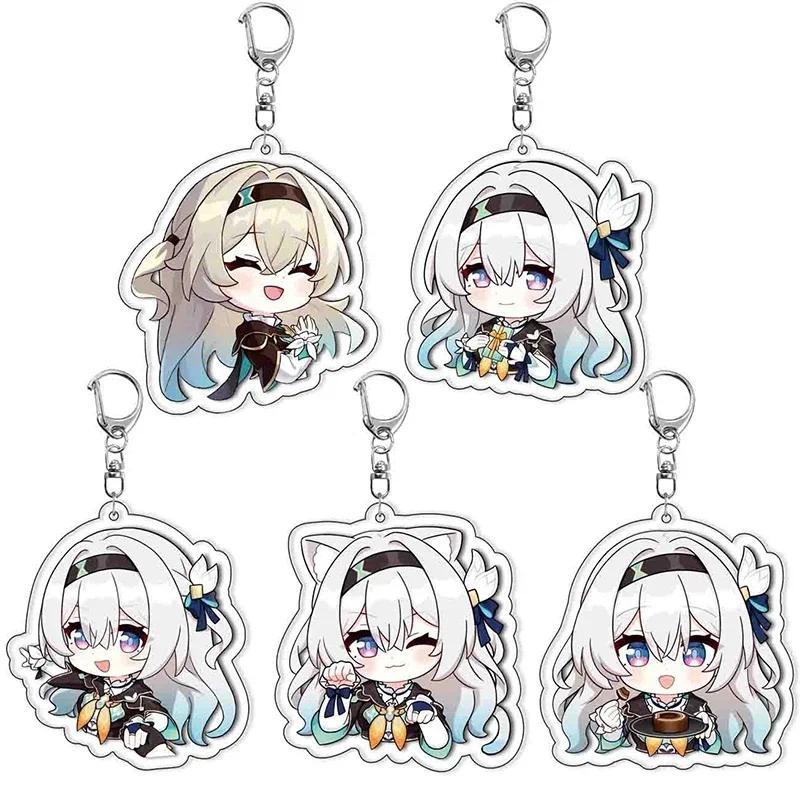 Honkai: Star Rail Firefly Keychain Anime Game Figure Pendant Car Key Ring Bag Accessories Prop Badge