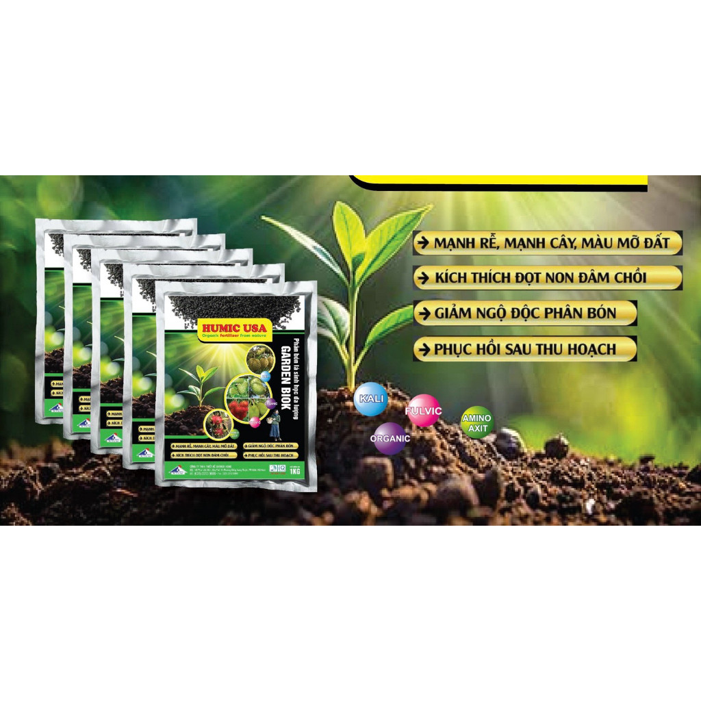 Sỉ&lẻ Phân bón Humic USA -hàng cao cấp tan 100% túi 1kg miễng siêu ra rễ hạ phèn