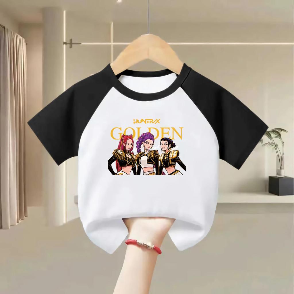 Size up, short-sleeve round-neck tee, boys' girls' small, 1 size bigger