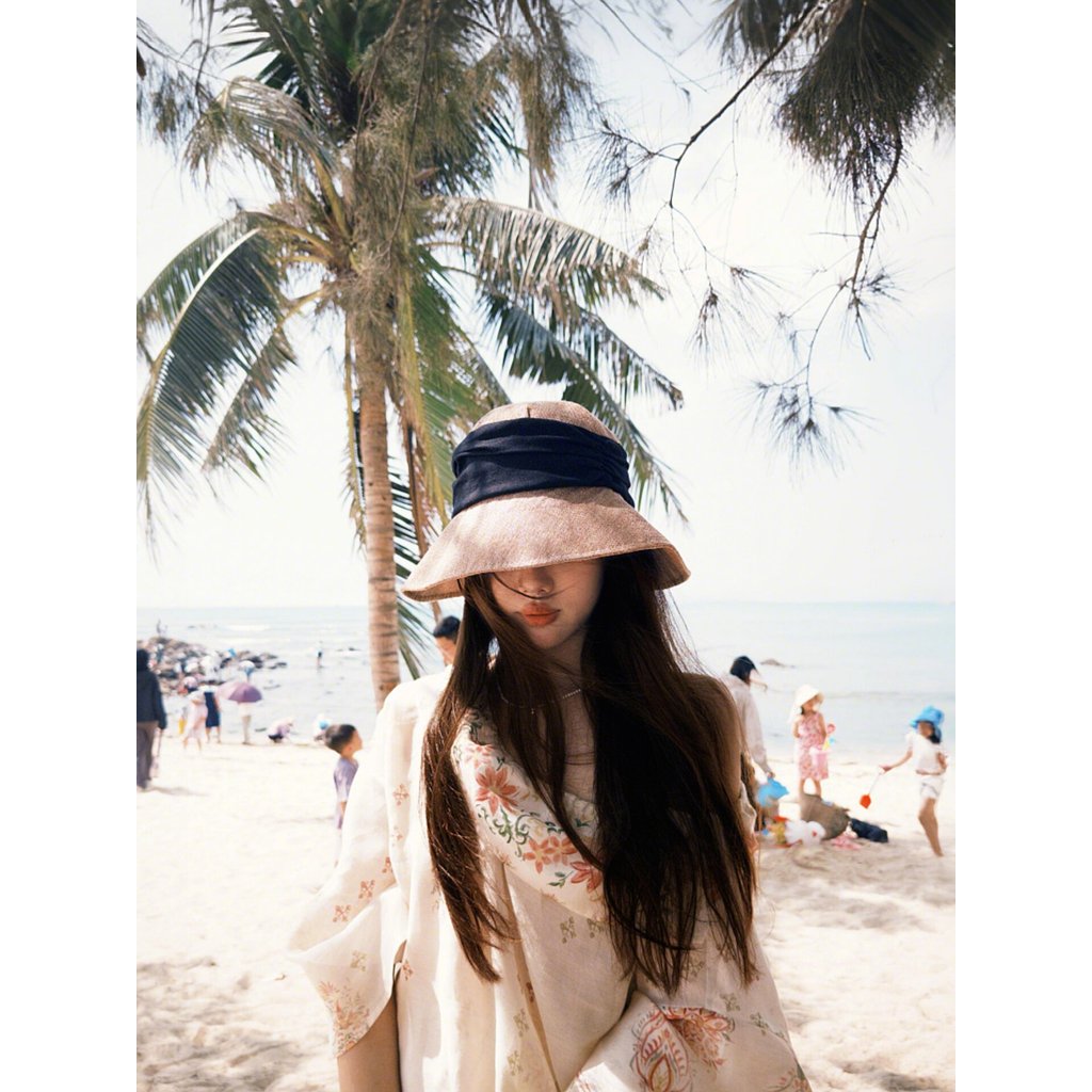 mũ xinh mũ đẹp Mũ đi biển nữ mùa hè đi biển gương mặt nhỏ phù hợp với khuôn mặt vuông vuông lớn mũ c