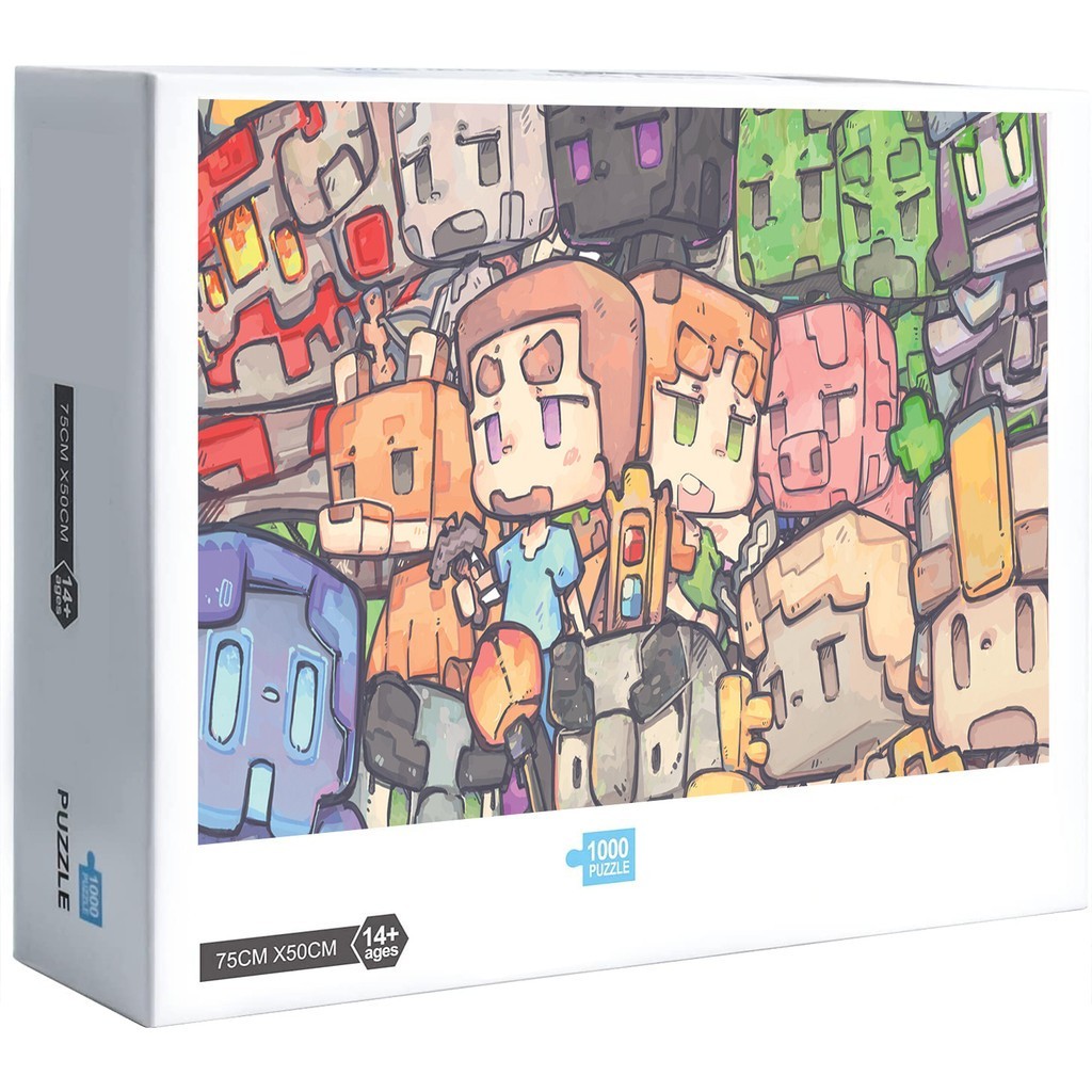 Mới Jr-pencil Minecraft 300 500 1000 Miếng Ghép Hình Trò Chơi Trang Trí Nhà Cửa