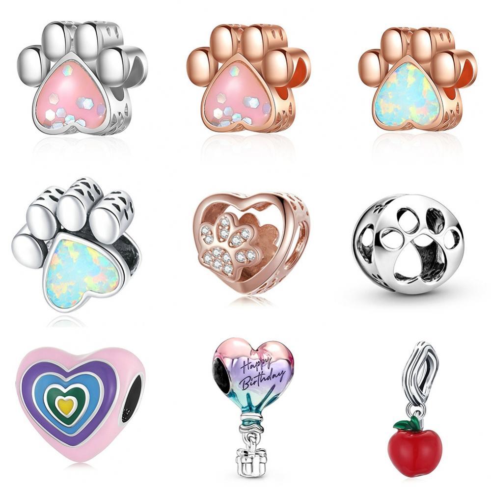 Silver Beaded Charm Bracelet for Moments Bracelet Customization 925 For Sterling