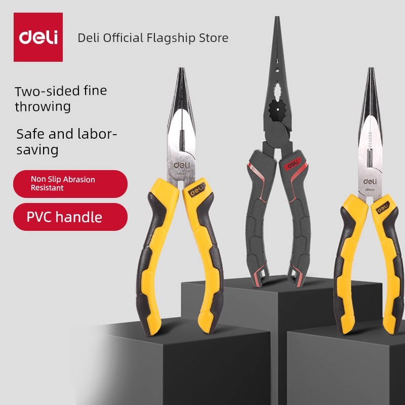 Kìm cắt dây thép Carbon cao cấp công nghiệp Deli Kìm kim