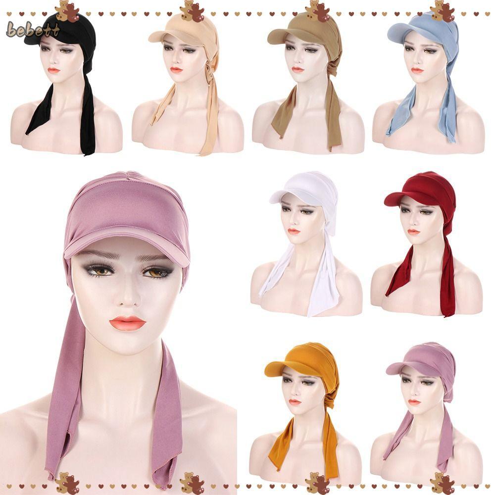 BEBETTERM Muslim Hijab Mũ mềm chống nắng Mũ Turban