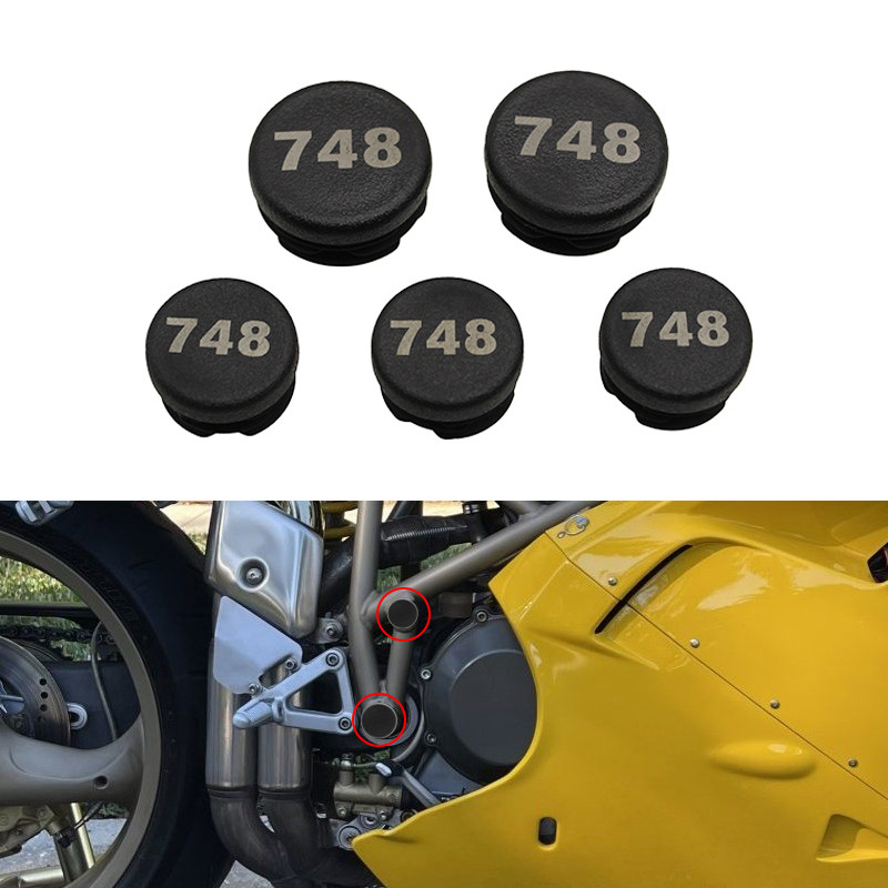 5 Chiếc Xe Máy Khung Lỗ Nắp Cắm Trang Trí Khung Cuối Mũ Cho Ducati 748 1995-2002 916 996 998
