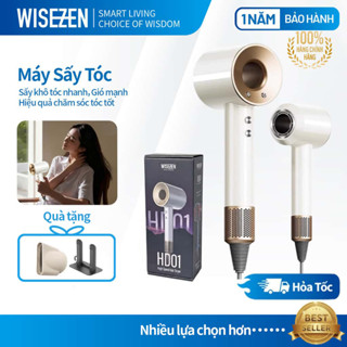 Máy Sấy Tóc Ion Âm Wisezen Không Cánh 2 Chiều Nóng Lạnh 3 Chế Độ Sấy Mạnh Công Suất Lớn Kèm Đầu Sấy
