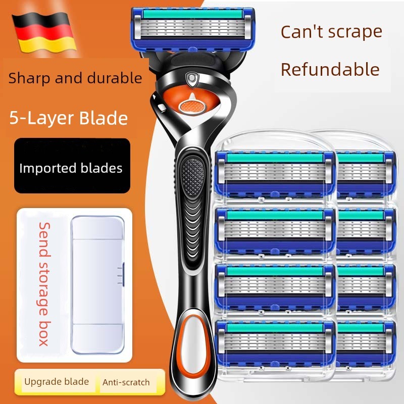 Thích hợp cho Gillette Sharp Speed 5 Dao cạo lưỡi năm lớp Nhập khẩu Hướng dẫn sử dụng Dao cạo nam Sh
