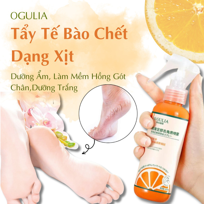 OGULIA Dưỡng Bàn Chân Nứt Nẻ Dạng Xịt Dưỡng Ẩm Làm Mềm Hồng Gót Chân Dưỡng Trắng 120ml