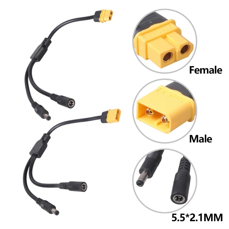 Kiss XT60 sang DC5521 Cáp nguồn cho kính Video và các dự án DIY
