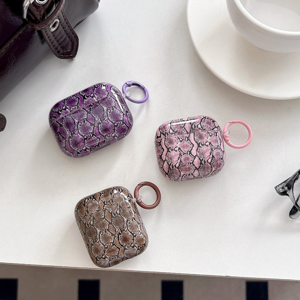 Python Rắn Họa Tiết Mềm Có Móc Tai Nghe Dành Cho Apple Airpods 4 1 2 Pro 3 Pro2 Funda Vỏ Bảo Vệ Blue