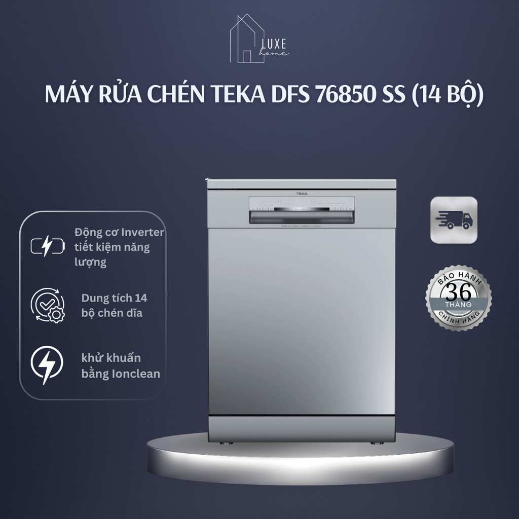 Máy rửa chén độc lập TEKA DFS 76850 220 50 SS (14 bộ) - Bảo Hành 36 Tháng