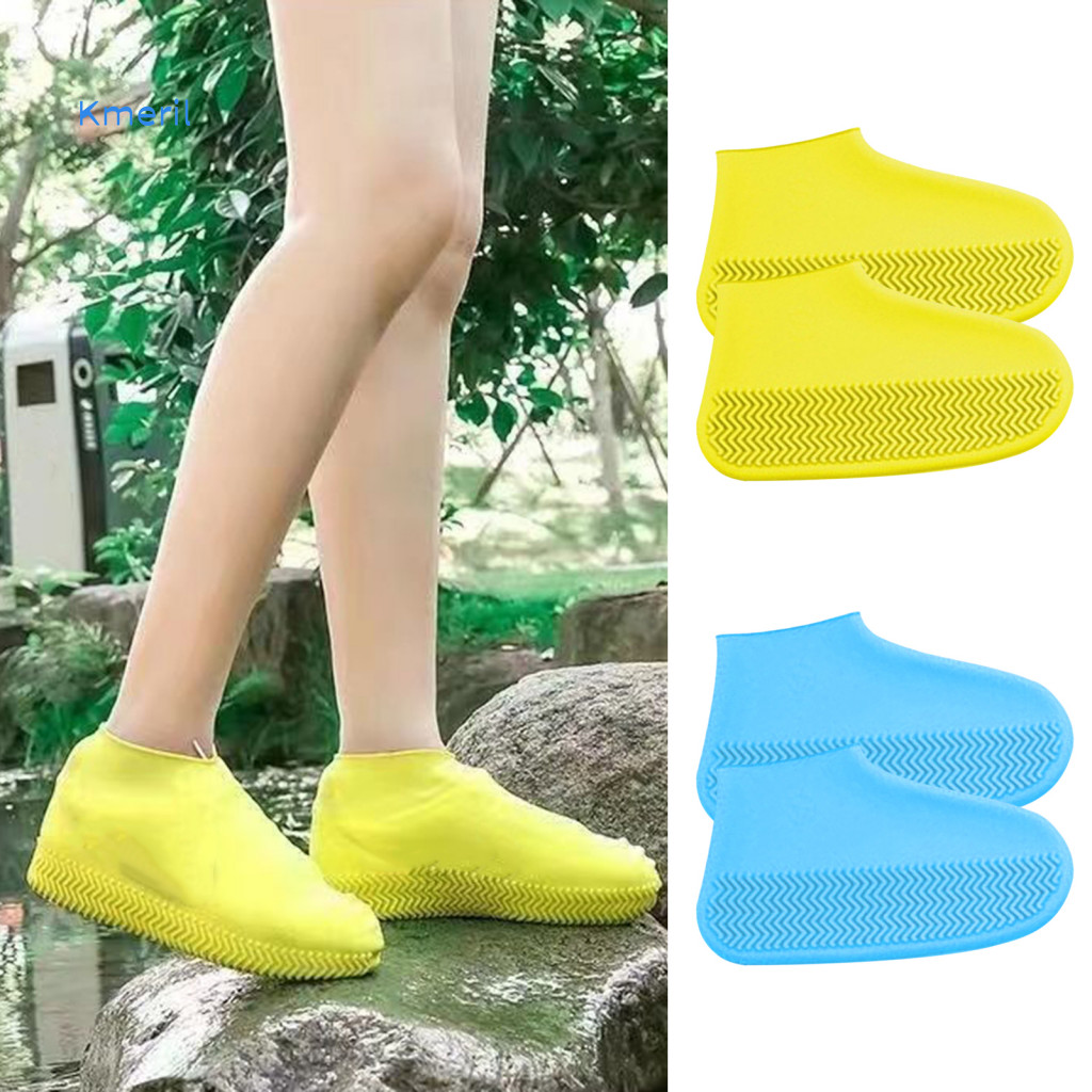 Vỏ giày chống nước Vỏ giày chống nước có thể tái sử dụng Vỏ giày chống nước bằng silicon chống thấm nước – Giày Overshoes đàn hồi chống trượt cho nam nữ dày chống mưa cho ngoài trời