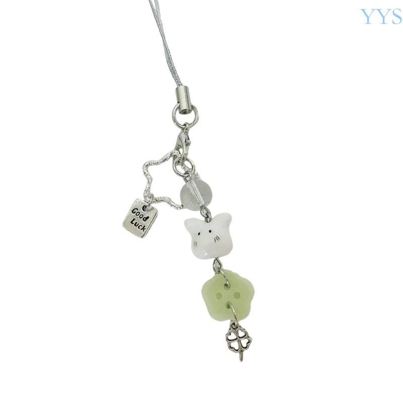 YYS Lucky Rabbit Clovers Star Charm Móc khóa đính cườm Móc khóa Phụ kiện thời trang