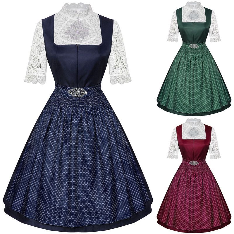 Cosplay Nữ Đức Oktoberfest Đầm Bavarian Hai Mảnh Đầm Bia