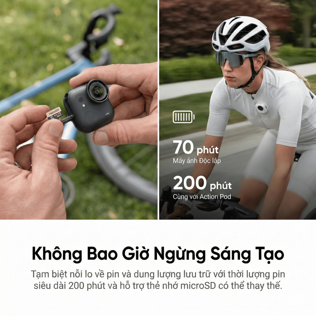 Insta360 GO Ultra Bundle Chính Hãng BH 12 Tháng – Camera Hành Động Siêu Nhỏ Gọn Quay 4K Chống Rung FlowState | BigBuy360 - bigbuy360.vn