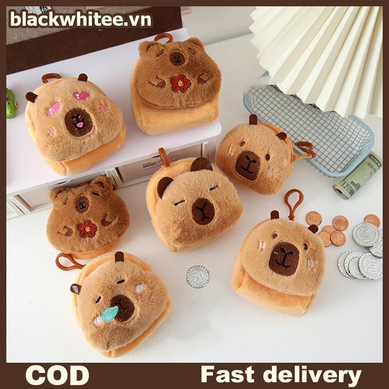 BWHTE Sáng Tạo Mới Capybara Anime Sang Trọng Ví Đựng Tiền Xu Thời Trang Kawaii Mini Ví Đựng Tiền Xu 