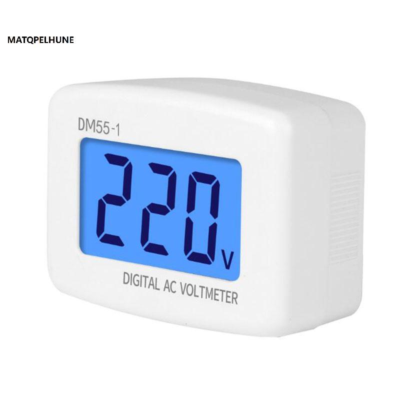 MATQPELHUNE AC 80-300V Vôn kế kỹ thuật số EU US Cắm DM55-1 Soet Máy kiểm tra điện áp Màn hình LCD VN