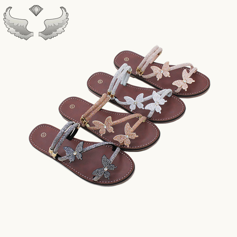 Giày Nữ Giana Thời Trang Kim Cương Giả Bướm Thủ Công Giày Nữ