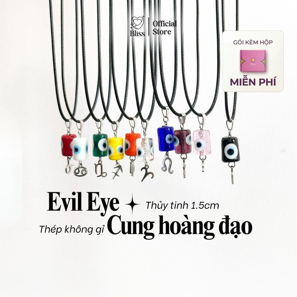 [Độc quyền - BST BẬT AURA] Dây chuyền dây sáp Lu thống Evil eye phối charm cung hoàng đạo Bliss Acce