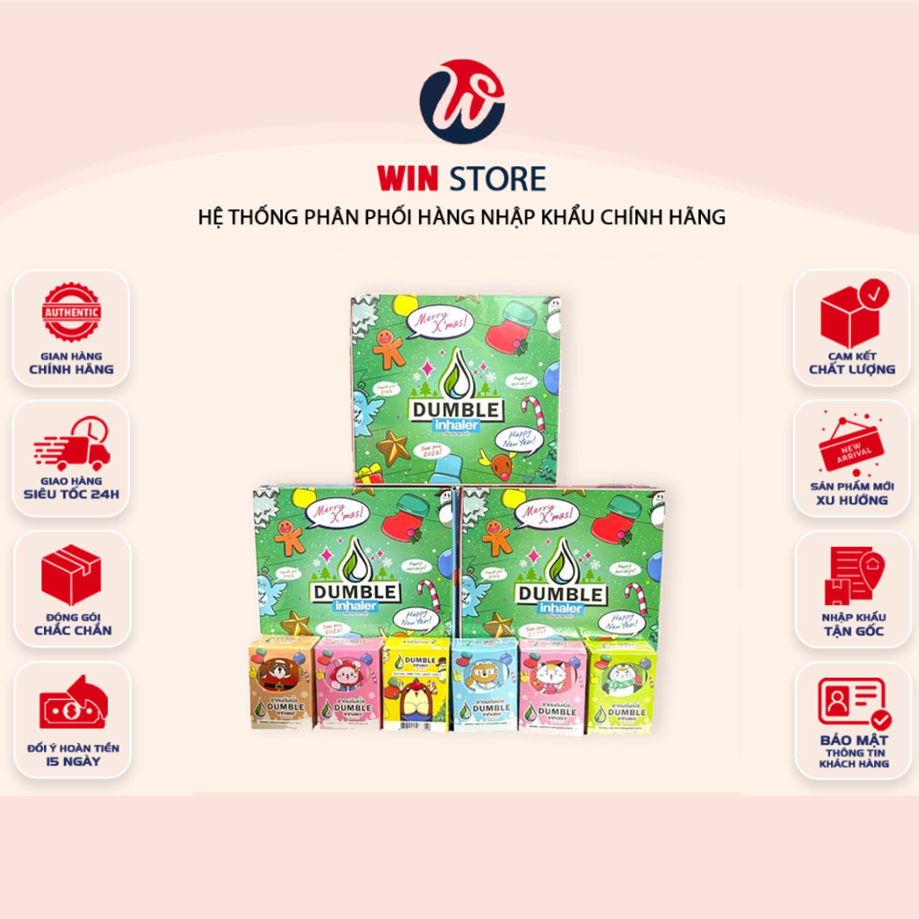 [COMBO 6 LỌ] Ống Hít Thảo Dược Thông Mũi 2 Đầu Double Inhaler Dumble Inhaler Thái Lan