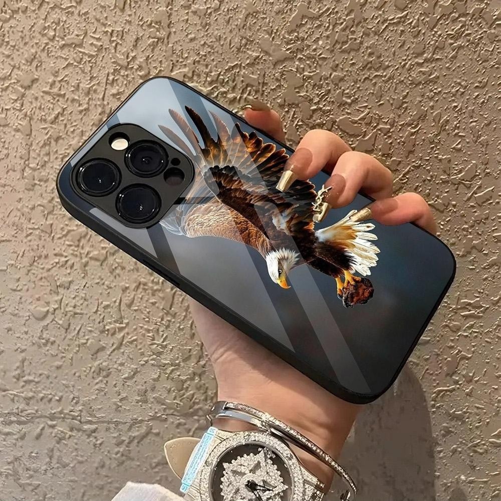 Ốp Điện Thoại Thủy Tinh eagle 44 Cho iPhone 17 16 Pro Max 17Air 15 Pro Max 14 13 12 11 Vỏ Điện Thoại