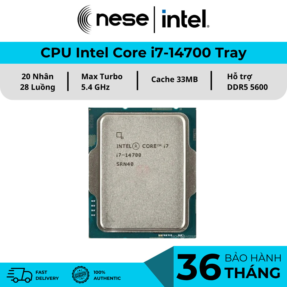 [FULL VAT] CPU INTEL Core i7 14700 TRAY - Bảo Hành 36 Tháng