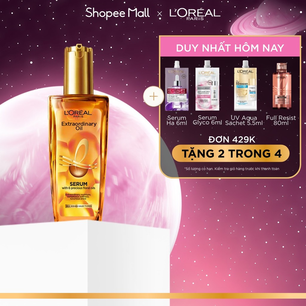 Dầu dưỡng tóc chiết xuất tinh dầu hoa tự nhiên L'Oreal Paris Elseve Extraordinary Oil Ultra Nourishi