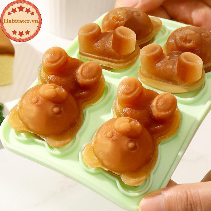 TATER 3D Bear Ice Cube Mold Bear Ice Cube Tray, Easy Release Silicone Ice Ball Maker, Khay uống nước