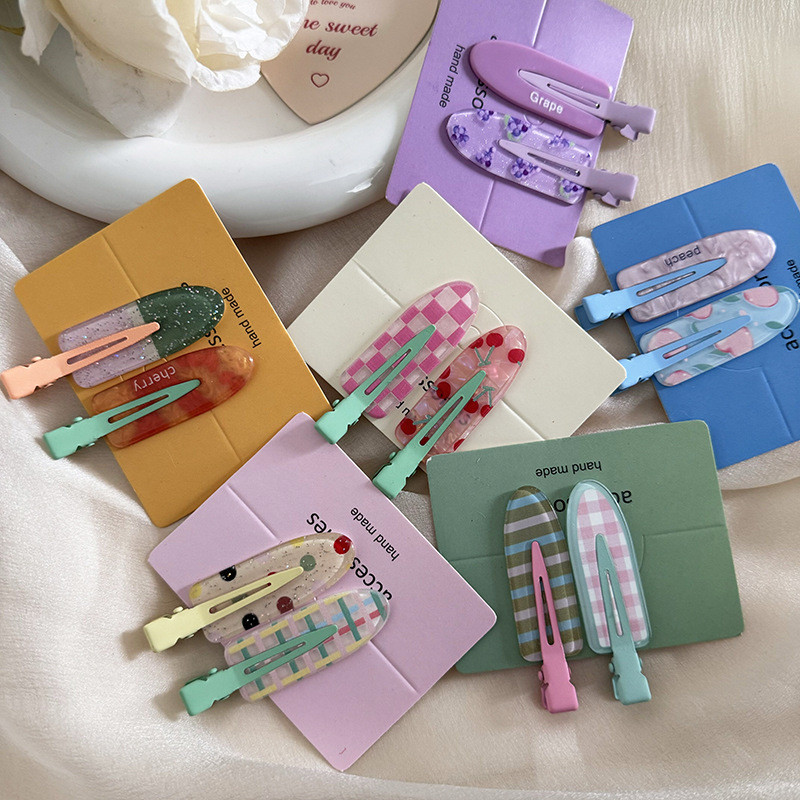 Spot Goods#2Personalized Juice Series Hair Clips Cute Grape Watermelon Makeup Clips No Trace Hairpin