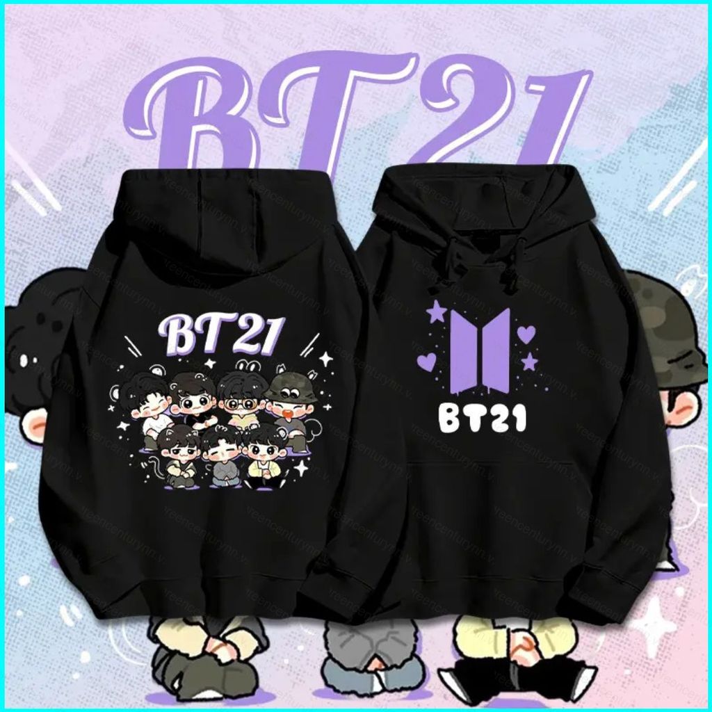 GN BTS BT21 RM Jin SUGA / Agust D Áo Hoodie KPOP Áo Unisex Dài Tay Top NG