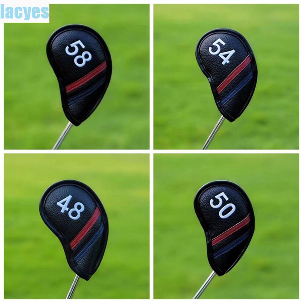 LACYES Golf Wedge Cover, 56 58 60 Độ Da PU Sand Wedge Headcover, Đen / Trắng Chống Nước Góc Câu Lạc 