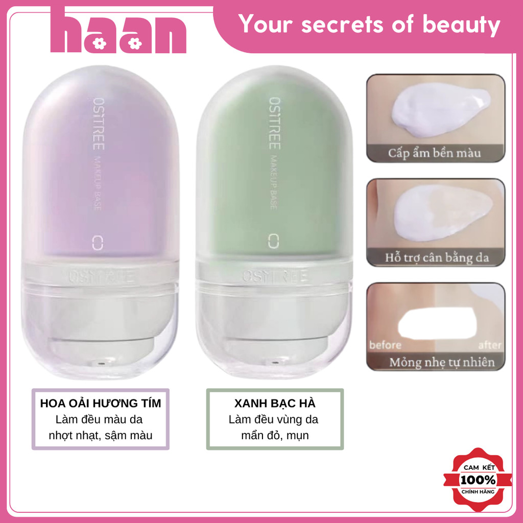 Kem Lót Ositree Color Correcting Makeup Base, Kem Lót Trang Điểm Ositree Dưỡng Ẩm, Che Khuyết Điểm
