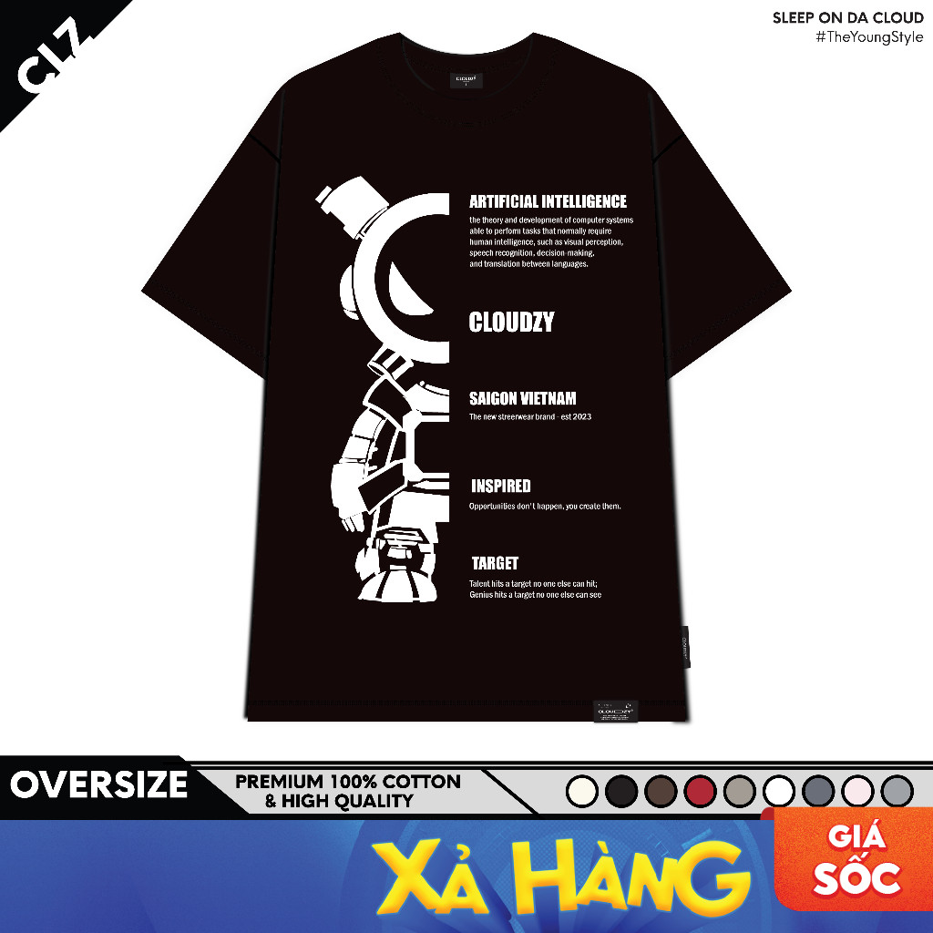 [HOT] Áo phông nam nữ basic tay lỡ localbrand chính hãng unisex form rộng cổ tròn oversize CLOUDZY A