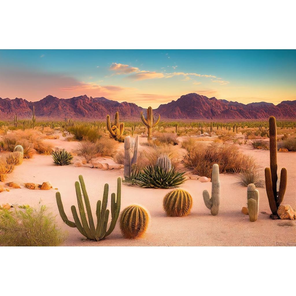 Nền môi trường sống bò sát sa mạc Phong cảnh khô cằn của sa mạc Sahara nóng Terrarium Nền xương rồng