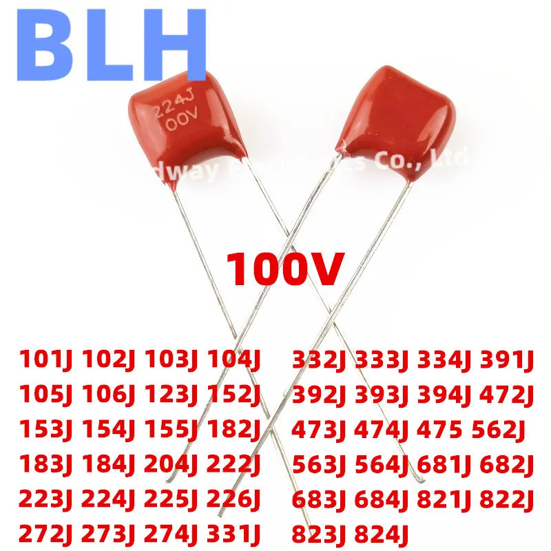 10 Chiếc 100V 821J 820PF 822J 8.2NF 823J 82NF 0.082UF 824J 820NF 0.82UF CBB Tụ điện P5 P7.5 P8 P27.5