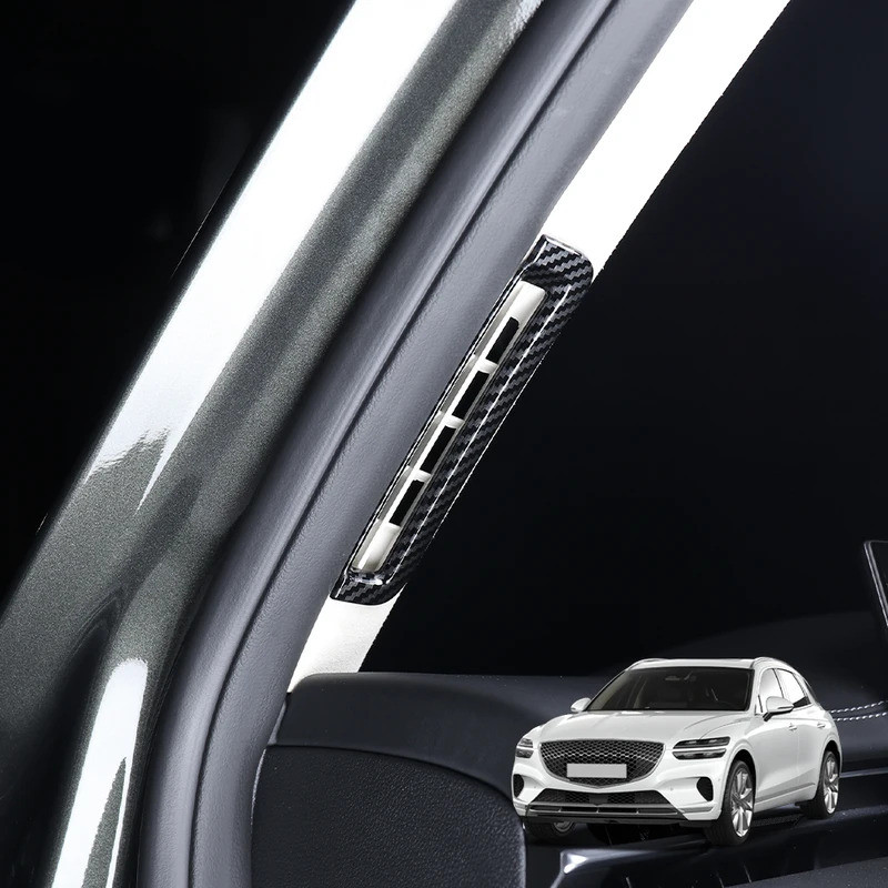 2 Chiếc Nội Thất Ô Tô Bảng Điều Khiển Phía Trước Trên Lỗ Thông Khí Ổ Cắm Bao Viền Cho Genesis GV70 2