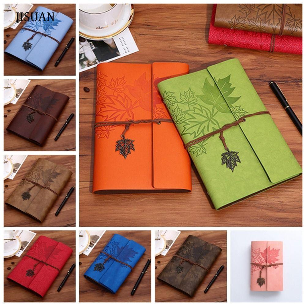 JISUAN Travelers Vintage Notebook, A7 / A6 / A5 Da PU PU Kraft Notebook, Loose-leaf Notebook Notepad