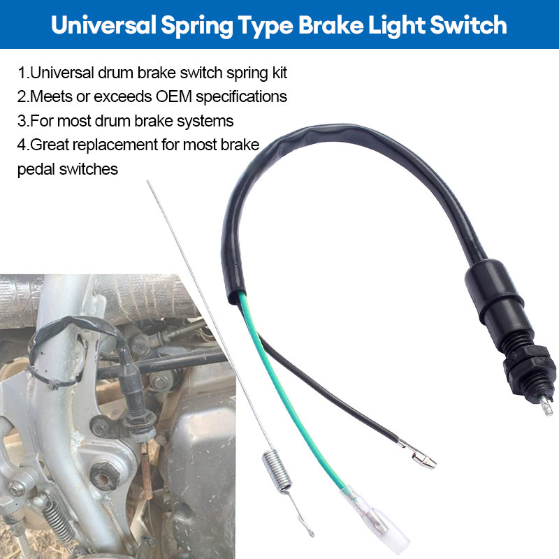 poouiot Công tắc đèn phanh sau xe máy có lò xo, phụ tùng xe địa hình ATV, xe bốn bánh